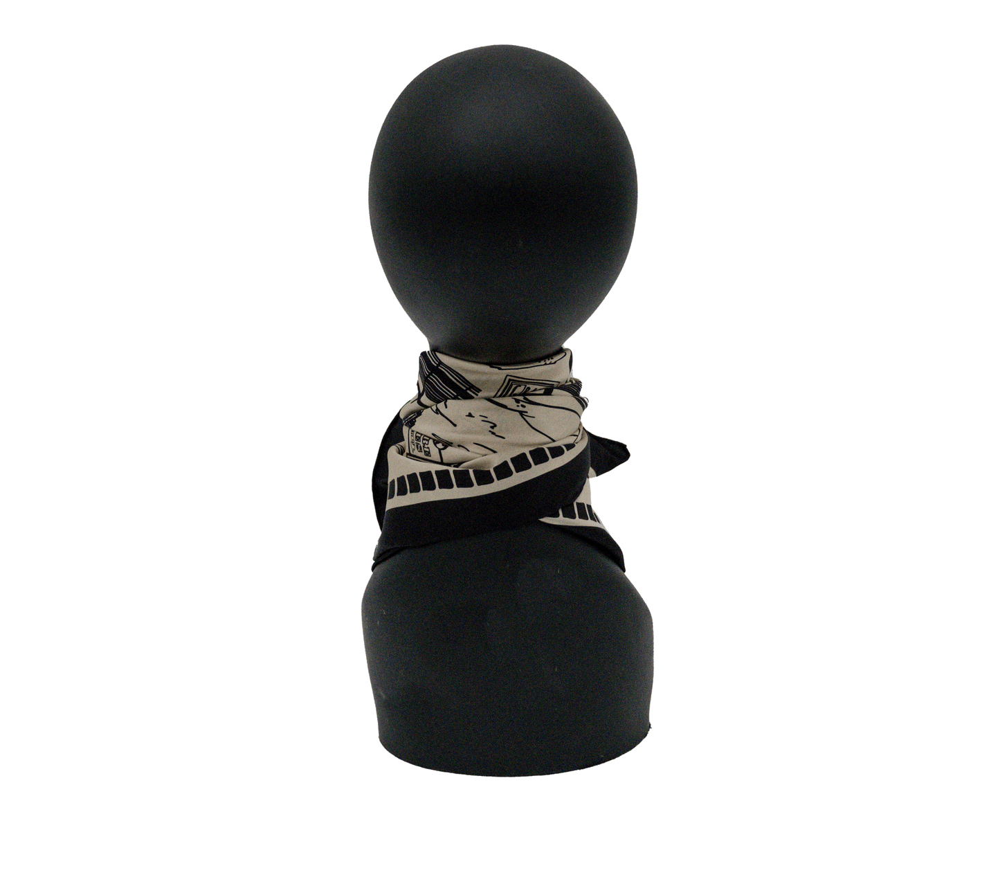 Mannequin with a silk scarf styled on it