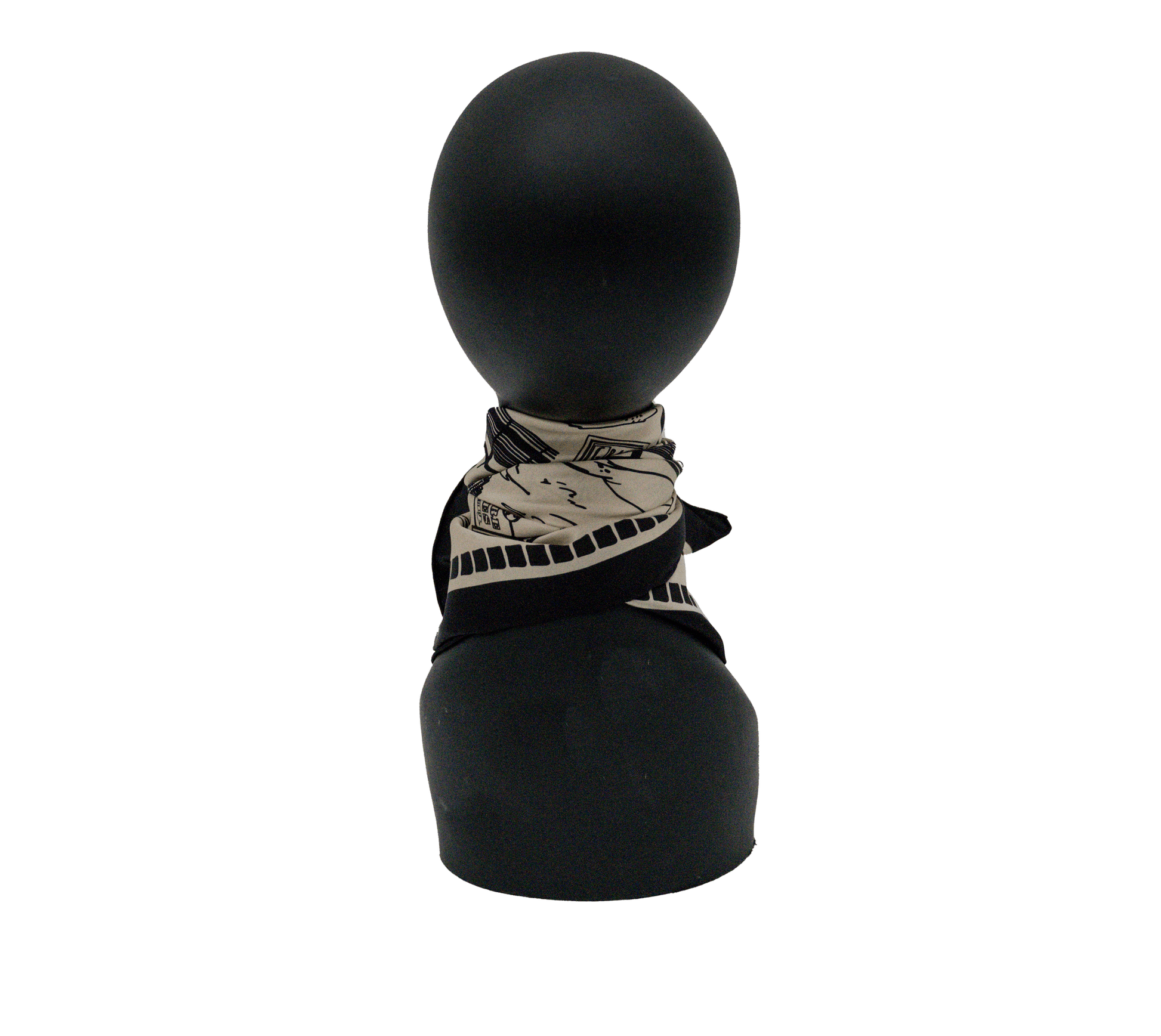 Mannequin with a silk scarf styled on it