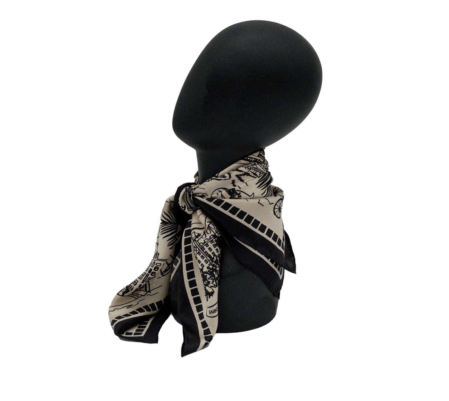 Patterned silk scarf