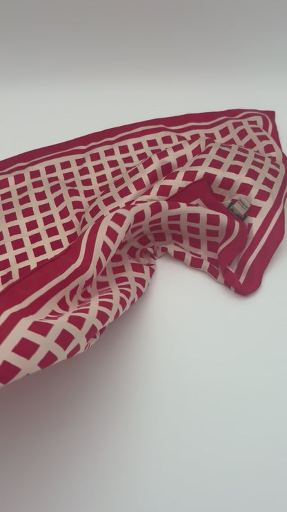 Grid Silk Scarf Bandana